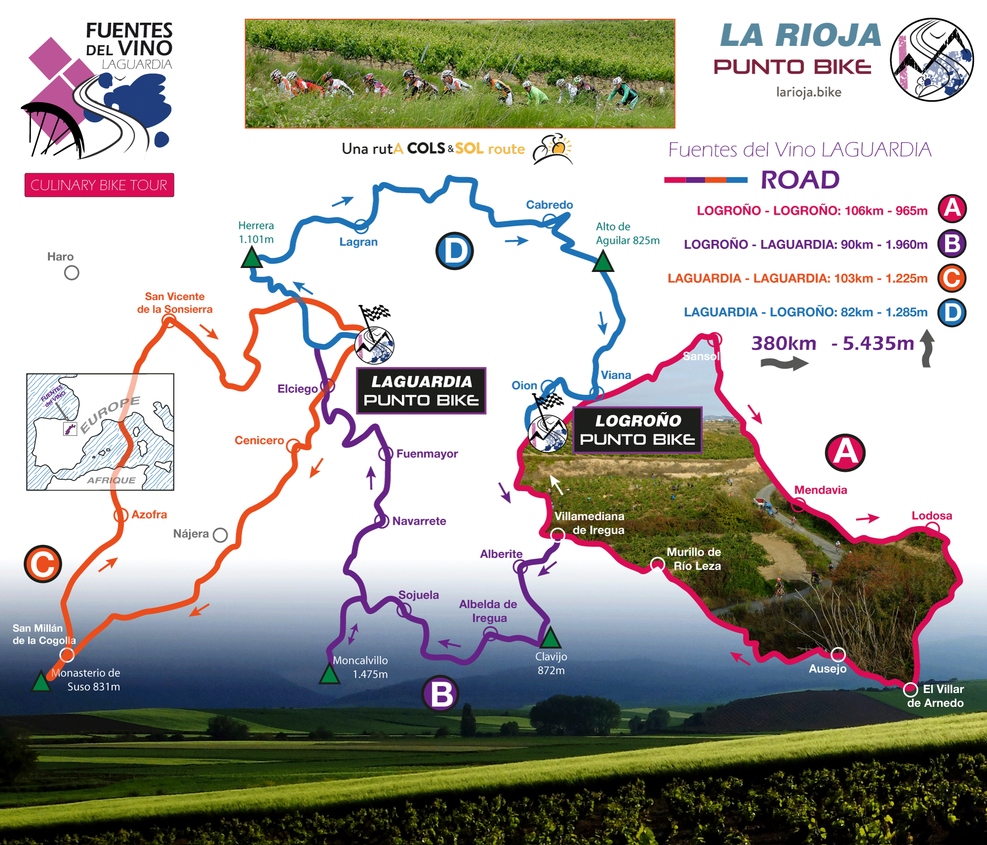 Map-La-Rioja-Culinary-Bike-Tour-Road