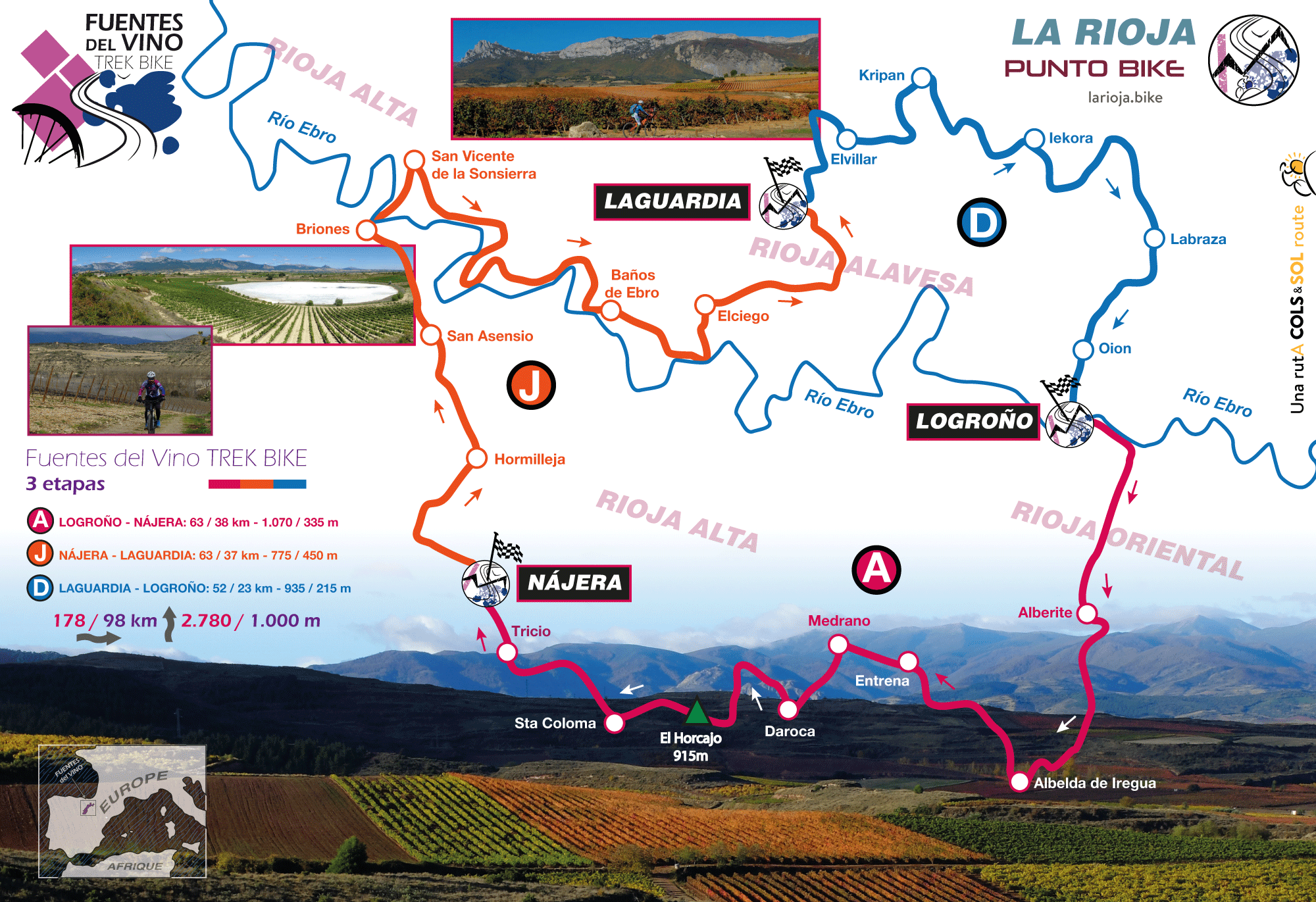 Mapa Fuentes-del-Vino-TREK-3-etapas